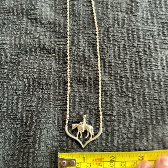 Sterling Silver Western Pleasure Horse Necklace - Picture 4 of 7